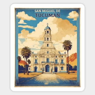 San Miguel de Tucuman Argentina Vintage Tourism Poster Sticker